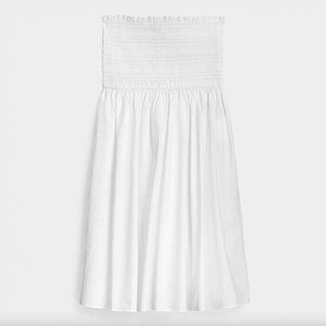 NWT J. Crew Smocked-Waist Cotton Poplin Midi Skirt, Size Medium
